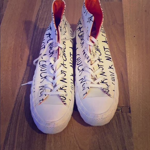 orange and white converse